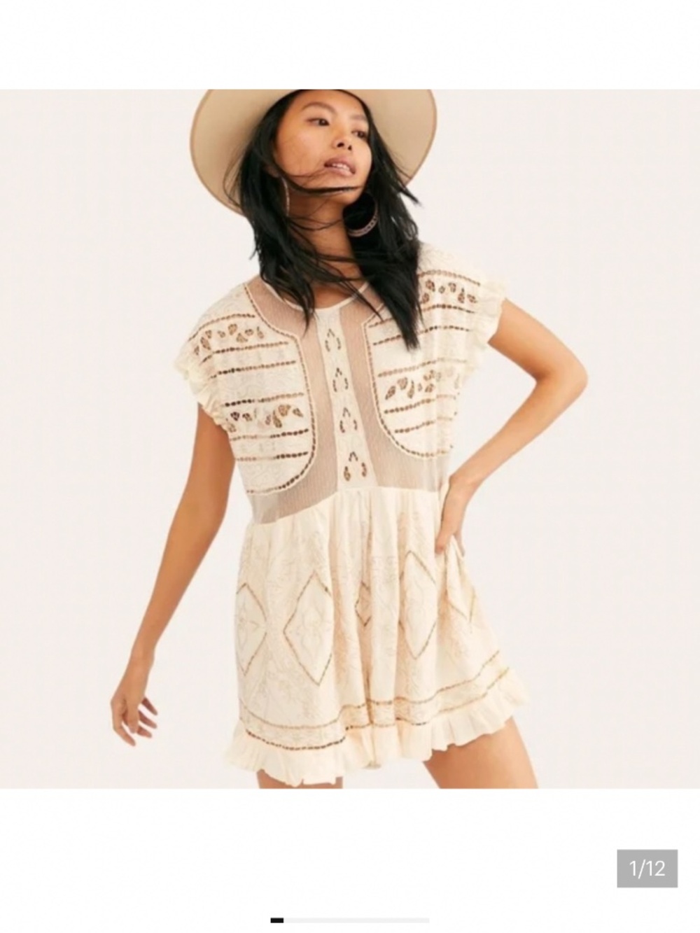 Free People Embroidered Romper